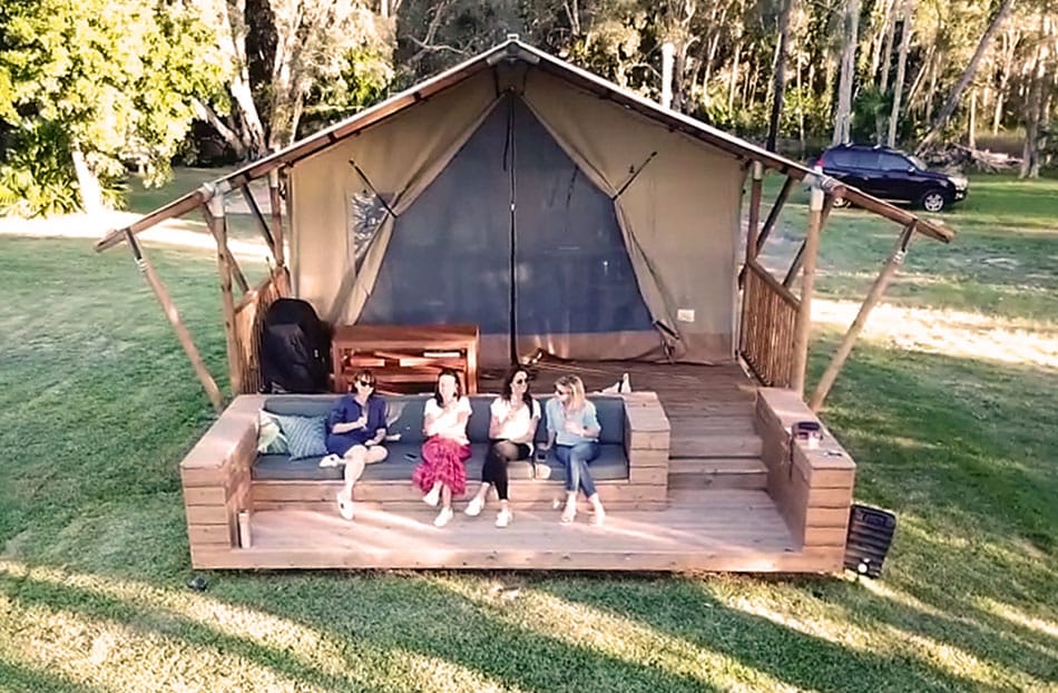 Myall River Camp Hawks Nest, luxury glamping experience nsw, safari-style glamping tents, riverfront location on the Myall River